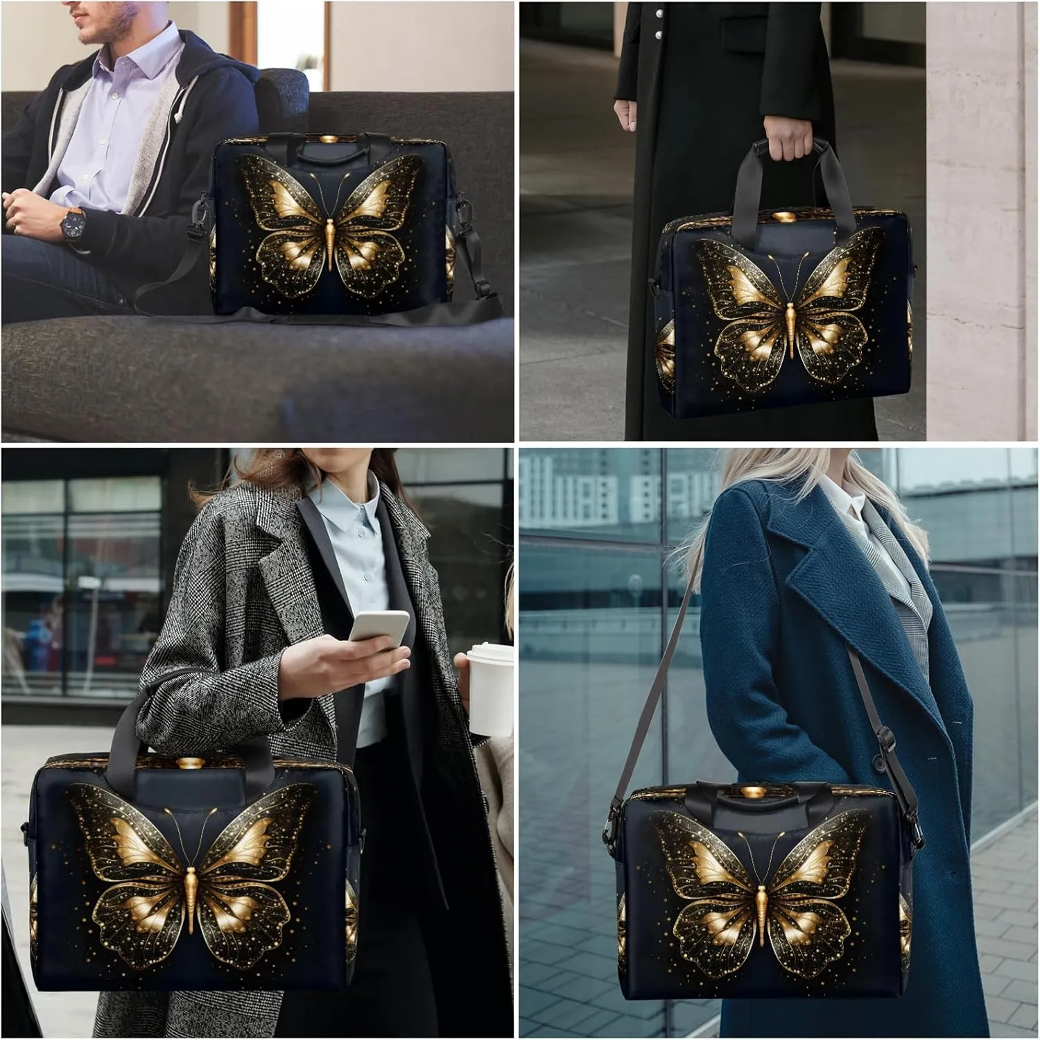 Laptop Bag 15.6 Inch Laptop Sleeve Case with Shoulder Straps Computer Slim Briefcase for Men and Women