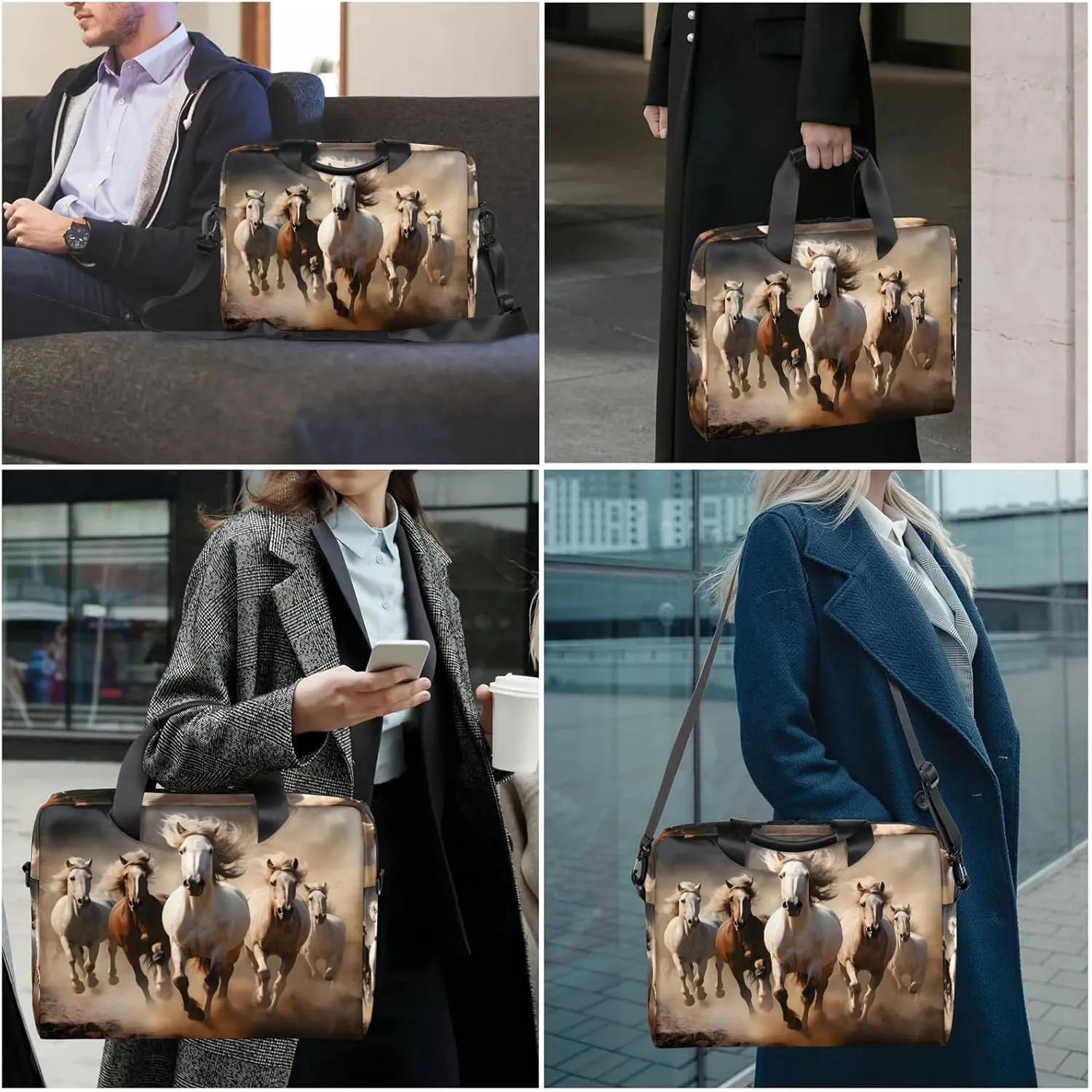Laptop Bag 15.6 Inch Laptop Sleeve Case with Shoulder Straps Computer Slim Briefcase for Men and Women