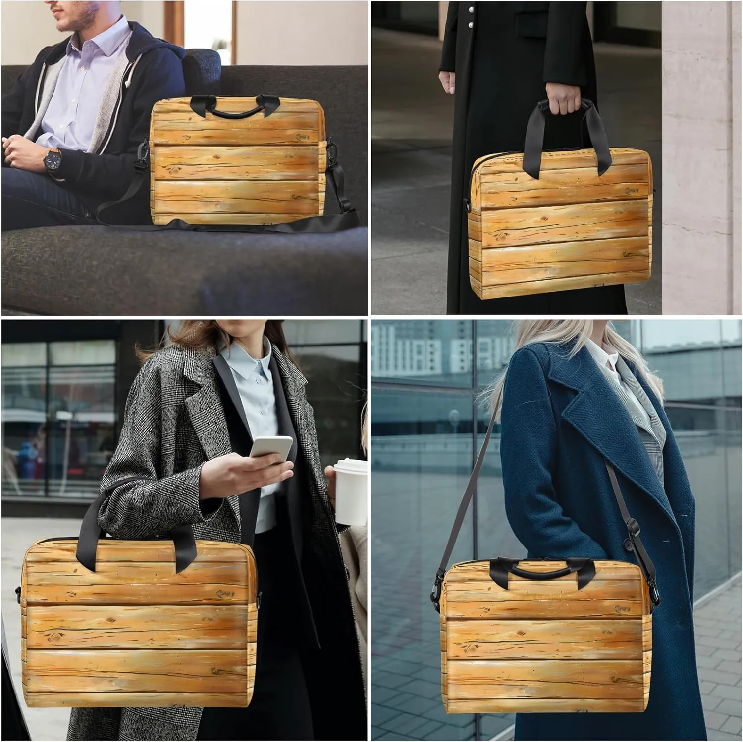 Laptop Bag 15.6 Inch Laptop Sleeve Case with Shoulder Straps Computer Slim Briefcase for Men and Women