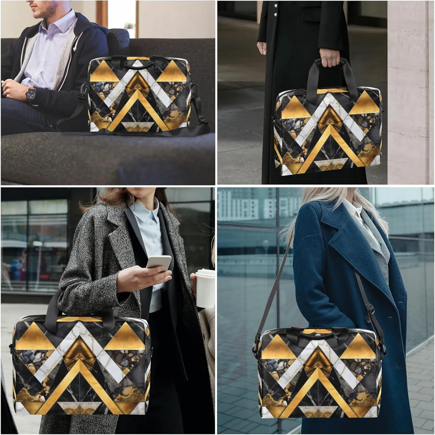 Laptop Bag 15.6 Inch Laptop Sleeve Case with Shoulder Straps Computer Slim Briefcase for Men and Women