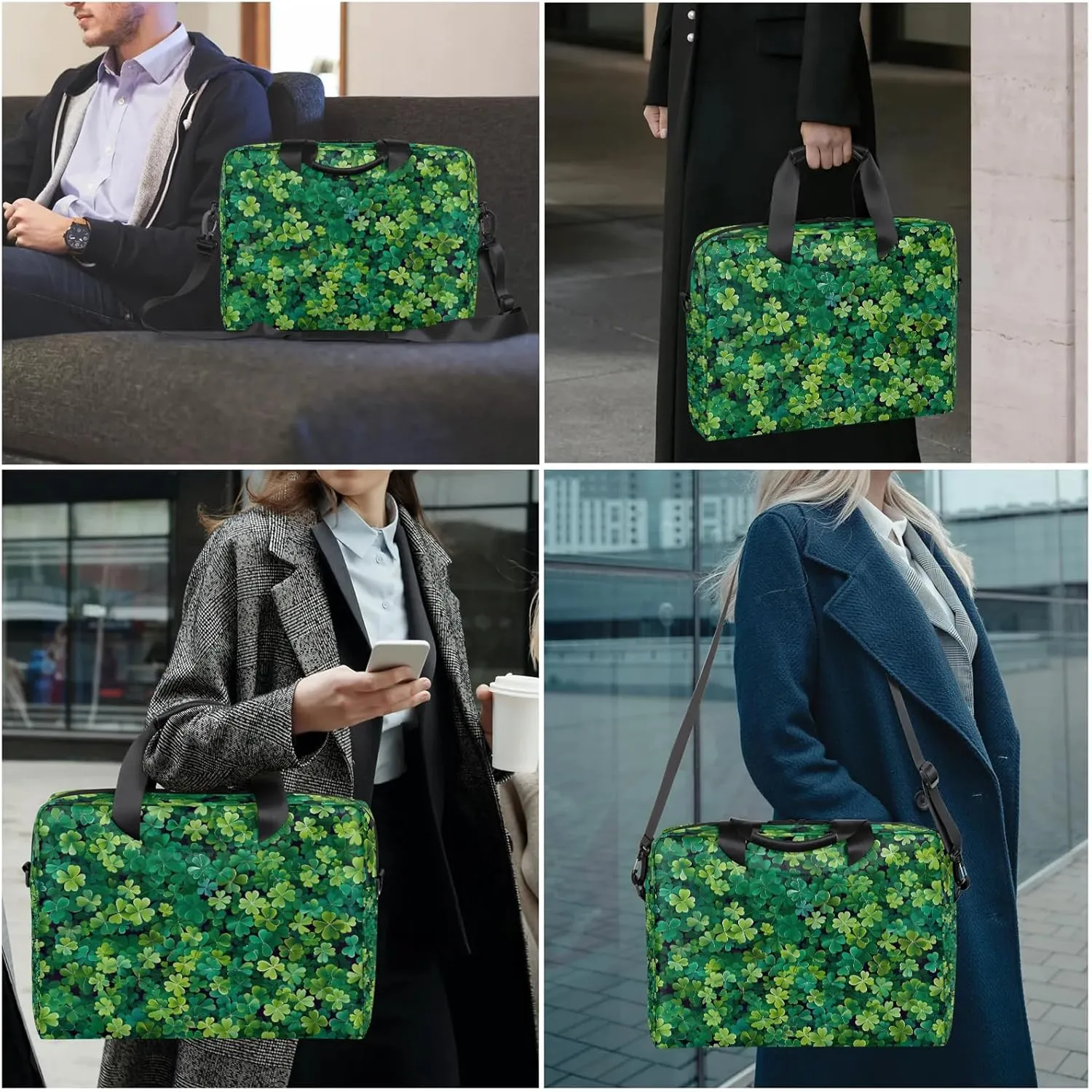 Laptop Bag 15.6 Inch Laptop Sleeve Case with Shoulder Straps Computer Slim Briefcase for Men and Women