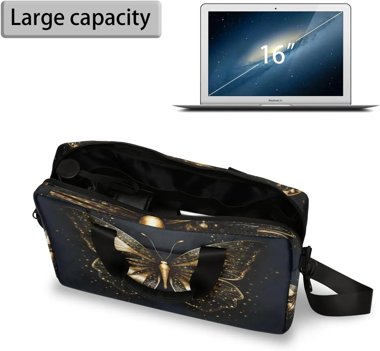 Laptop Bag 15.6 Inch Laptop Sleeve Case with Shoulder Straps Computer Slim Briefcase for Men and Women