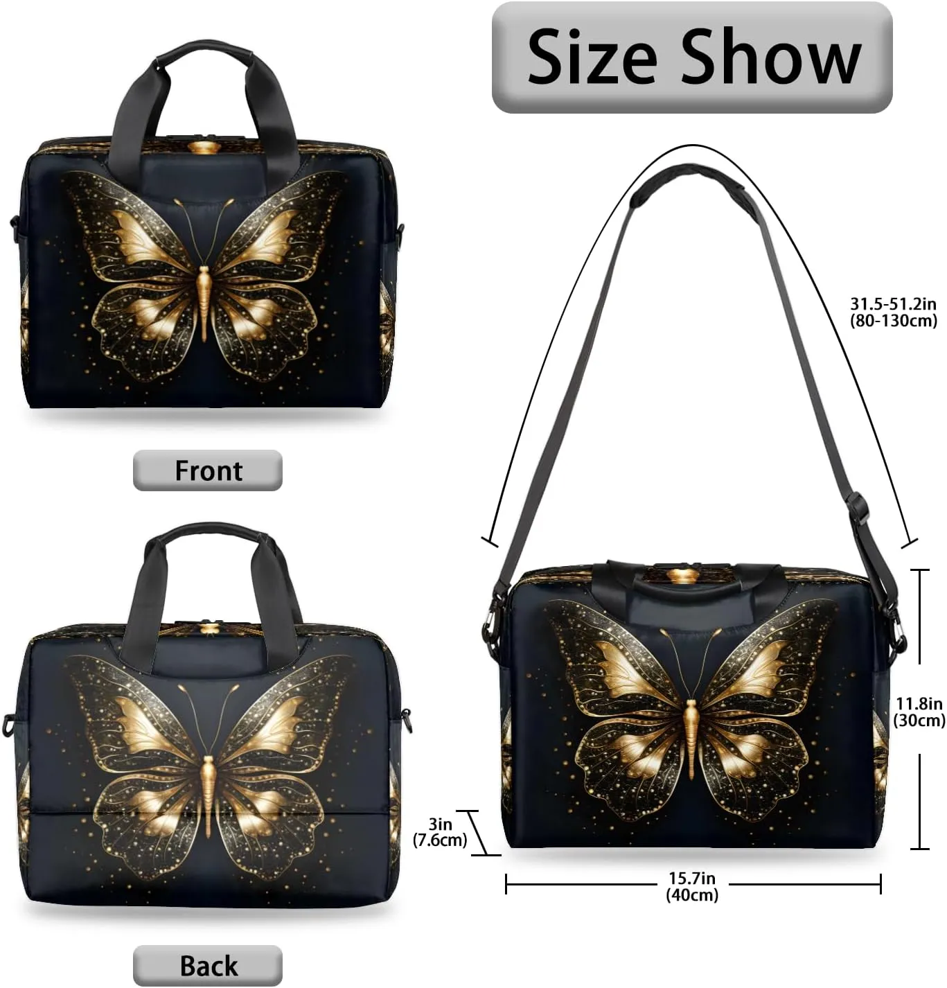 Laptop Bag 15.6 Inch Laptop Sleeve Case with Shoulder Straps Computer Slim Briefcase for Men and Women