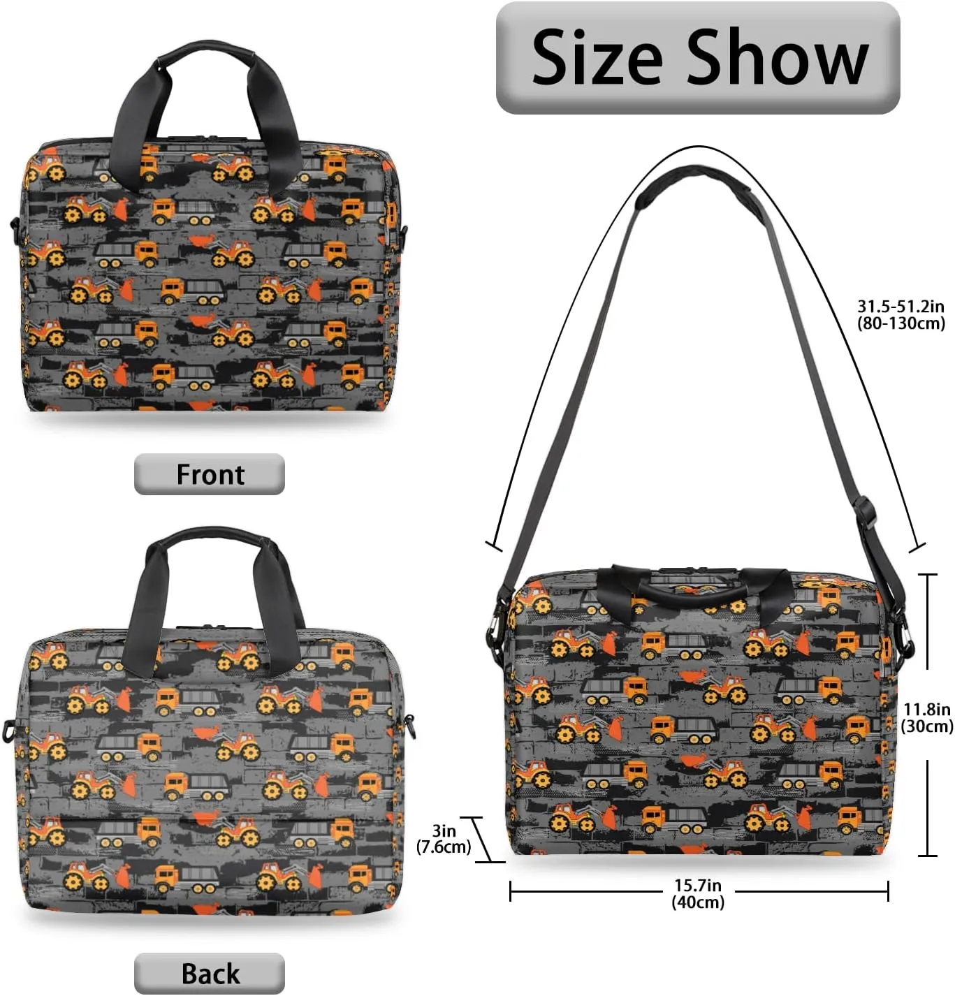 Laptop Bag 15.6 Inch Laptop Sleeve Case with Shoulder Straps Computer Slim Briefcase for Men and Women