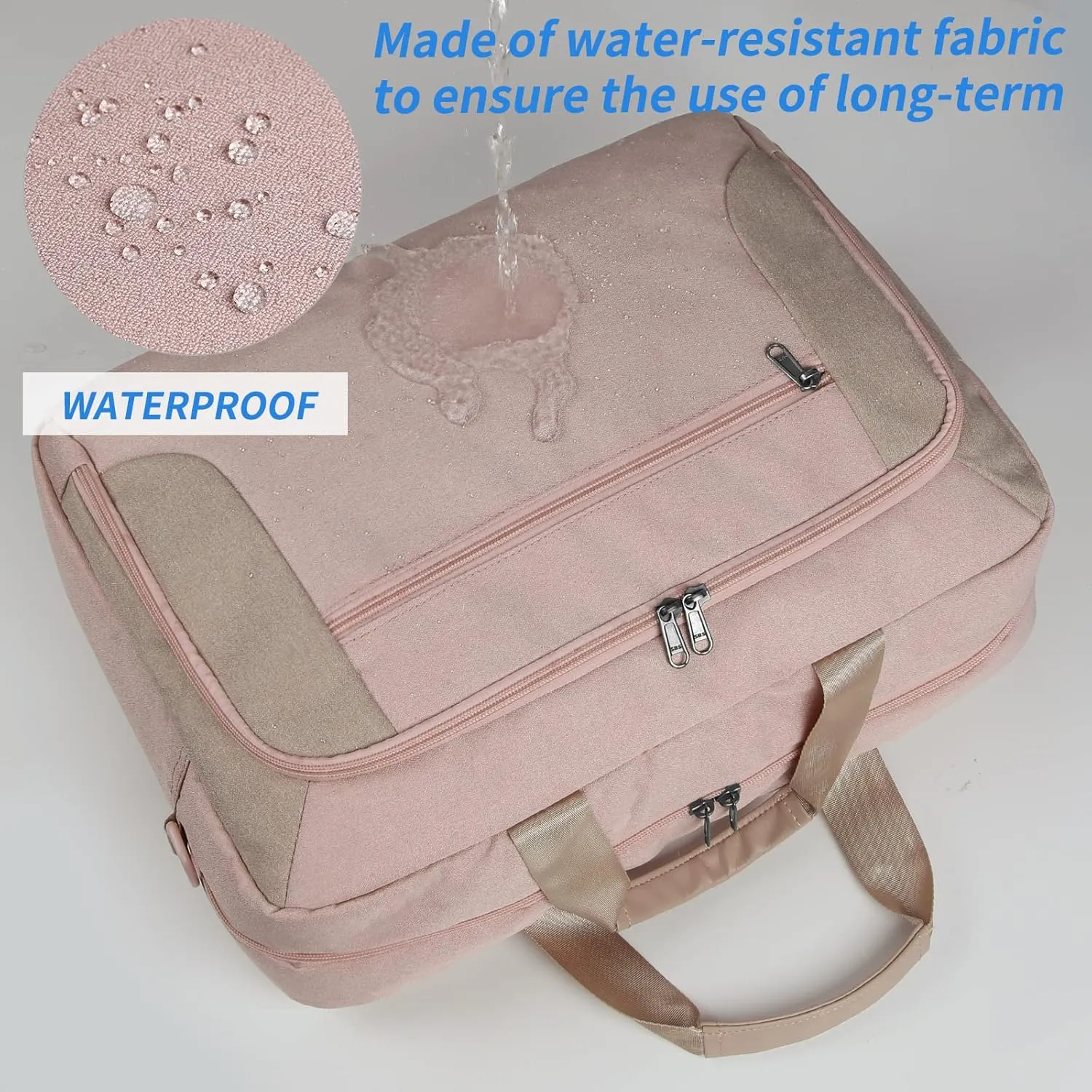 Laptop Bag 17.3 Inch Laptop Briefcase Large Waterproof Laptop Case for Men Women Business Office Work Computer Bag 17 Inch Adjustable Shoulder Messenger Bag, Pink