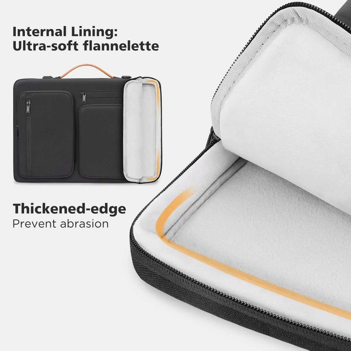 Laptop Bag Case 15.6 Inch Computer Shoulder Sleeve for 16" MacBook Pro M3 Air M2 Max/16 Lenovo IdeaPad Flex 5i/Thinkbook 16  /15" IdeaPad Gaming 3i/Dell XPS 15/LG Gram 15,Black