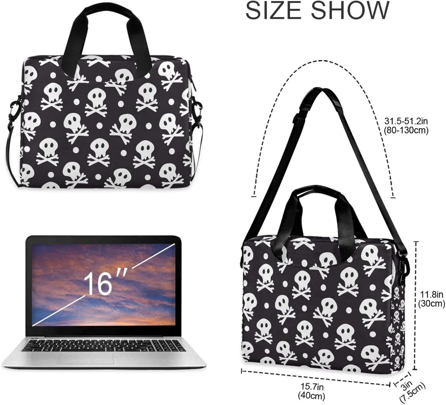 Laptop Bag Case Computer Shoulder Bag Waterproof Laptop Work Bag Crossbody Computer Shoulder Bag Carrying Case