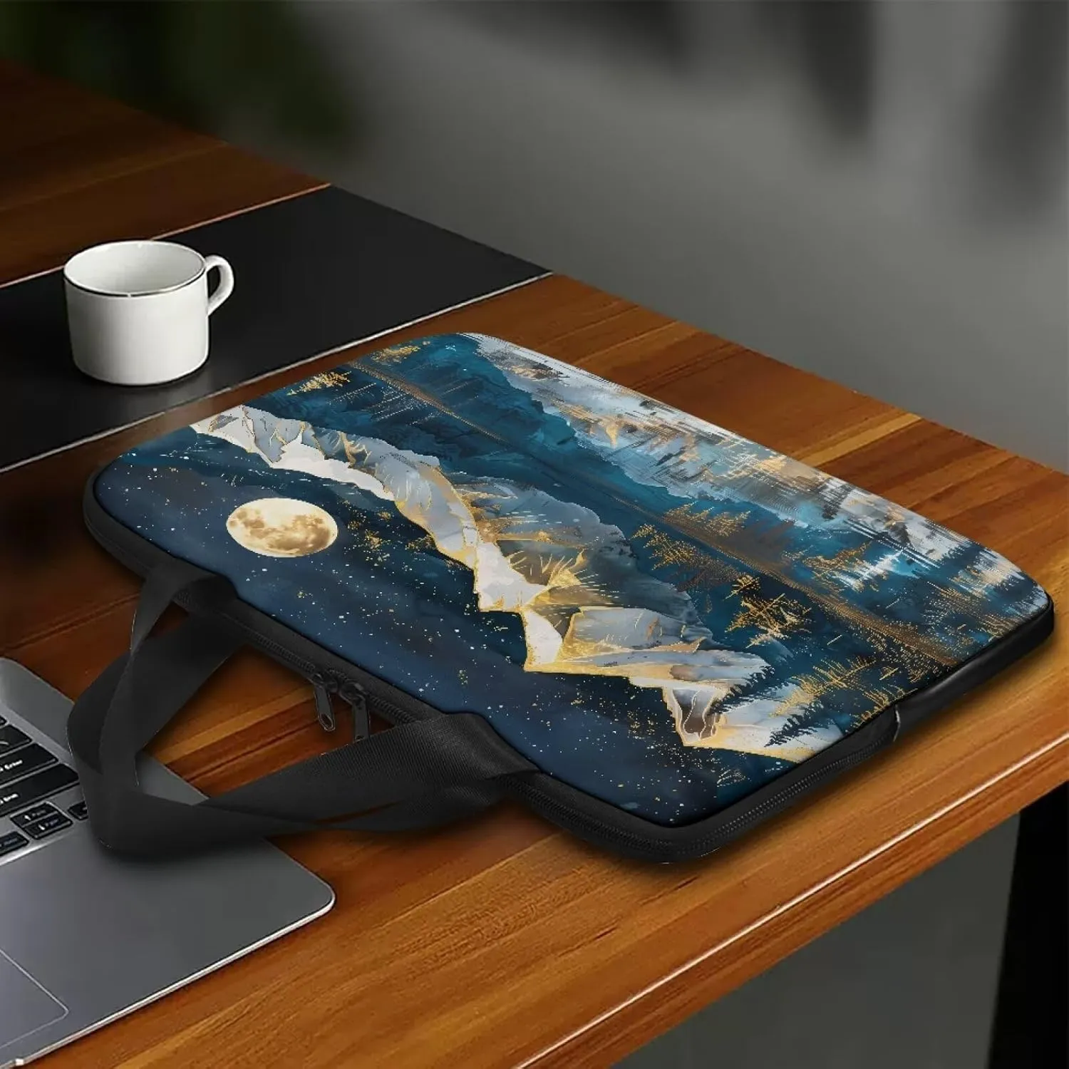 Laptop Bag Case Leather Laptop Sleeve with Handle Shockproof Computer Carrying Bag Cover 10 Inch- 17 Inch