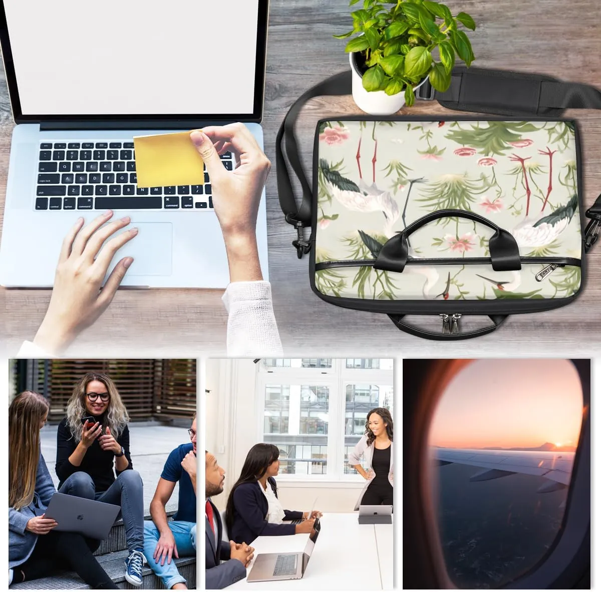 Laptop Bag Case Shoulder Messenger Carrying Bag 13 14 15 Inch Waterproof Computer Sleeve Cover