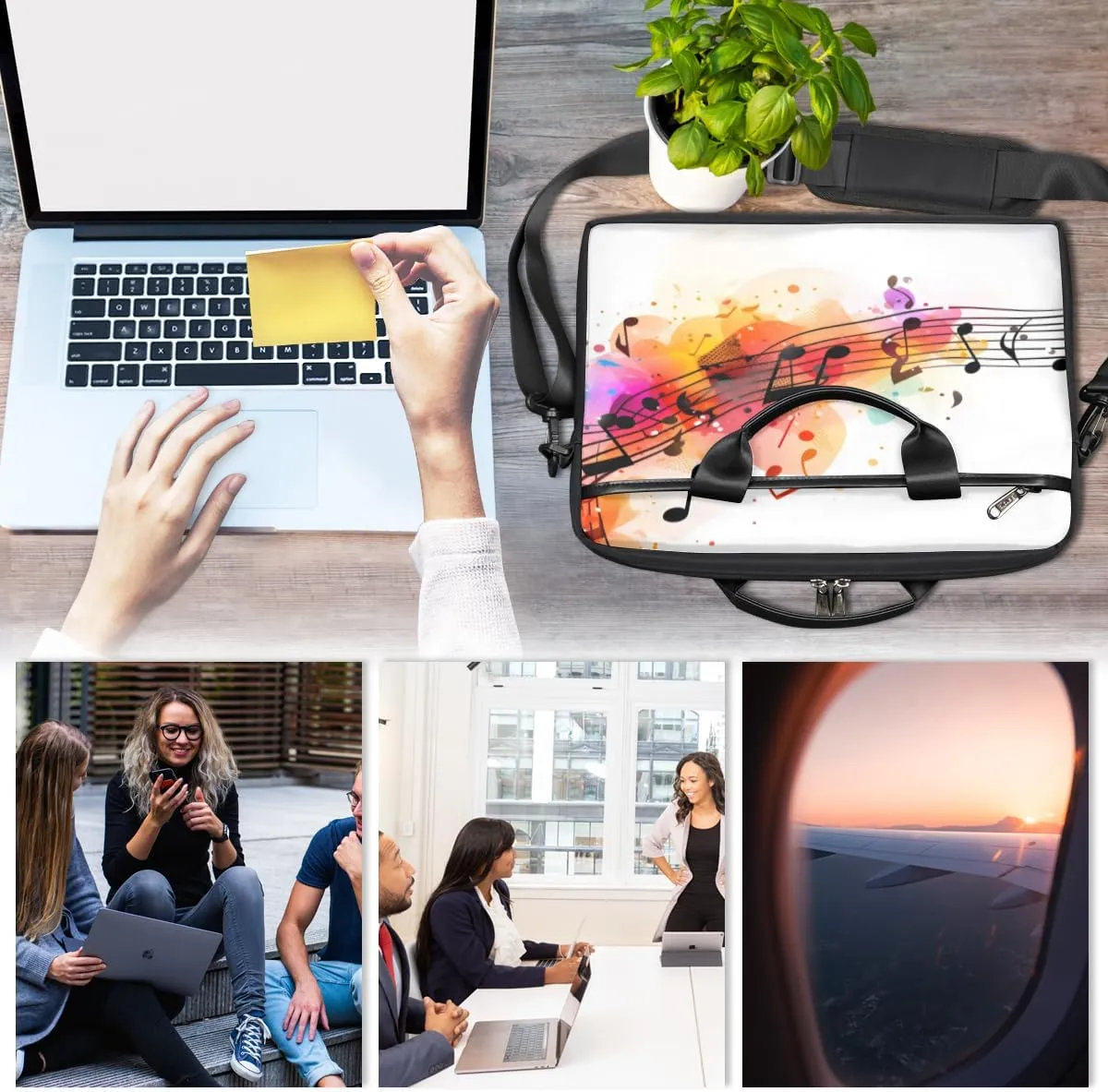 Laptop Bag Case Shoulder Messenger Carrying Bag 13 14 15 Inch Waterproof Computer Sleeve Cover