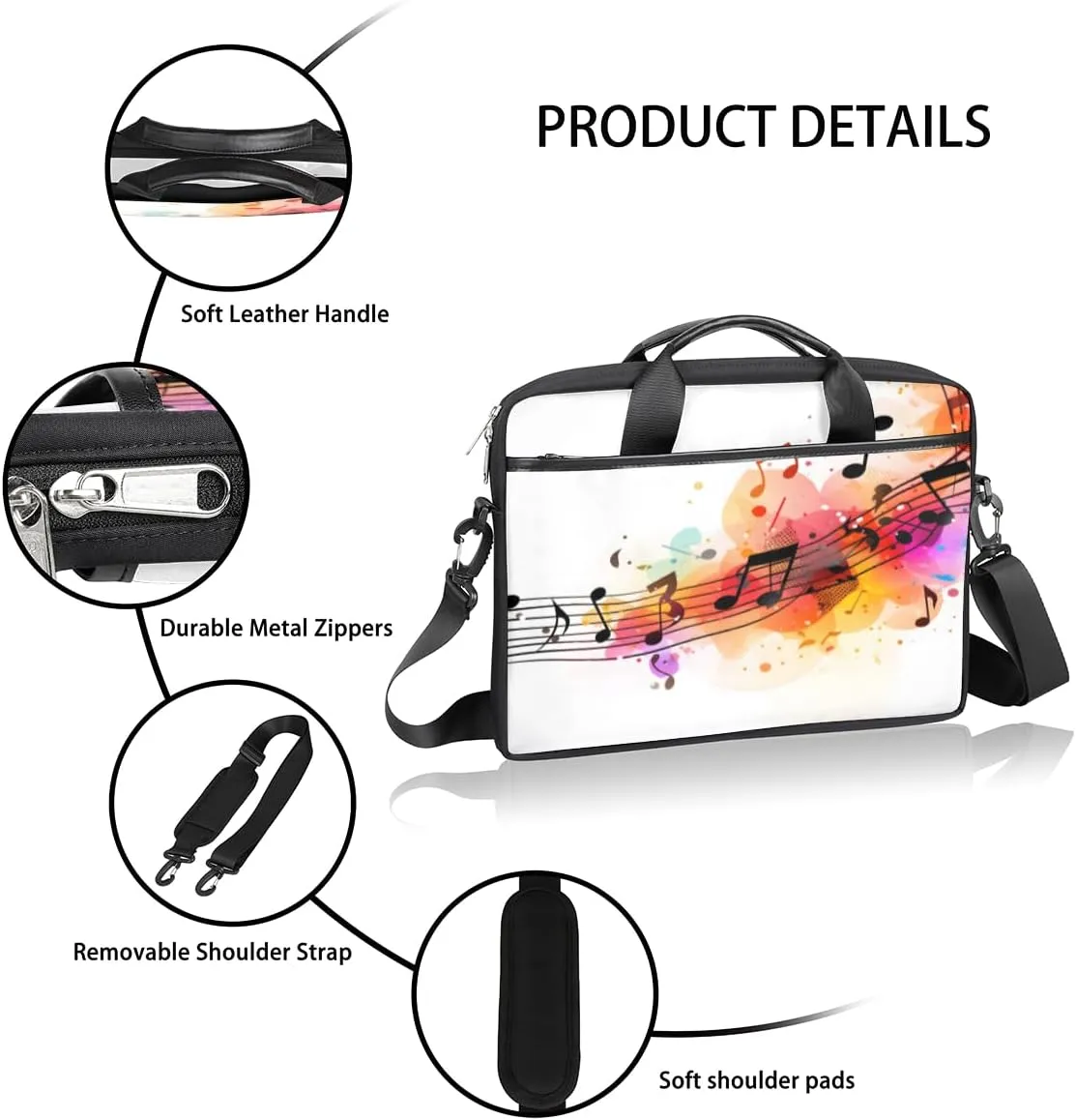 Laptop Bag Case Shoulder Messenger Carrying Bag 13 14 15 Inch Waterproof Computer Sleeve Cover