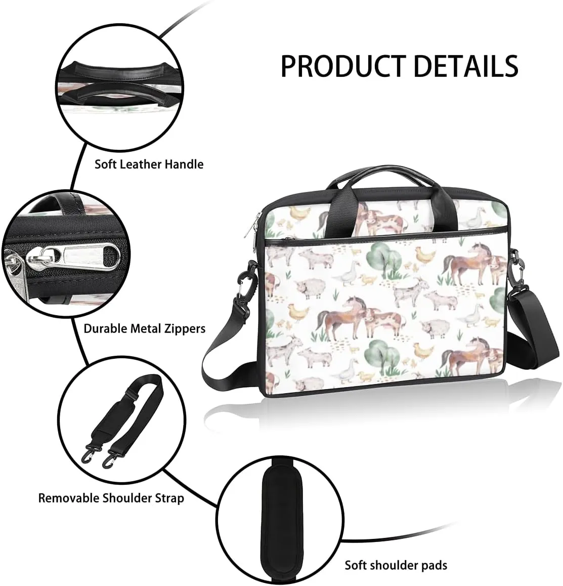 Laptop Bag Case Shoulder Messenger Carrying Bag 13 14 15 Inch Waterproof Computer Sleeve Cover