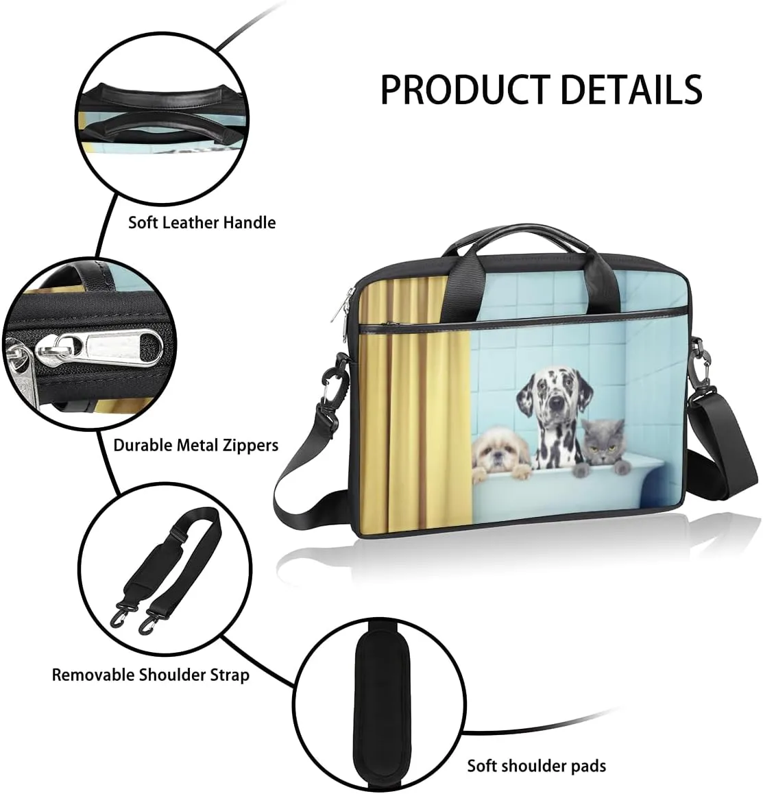 Laptop Bag Case Shoulder Messenger Carrying Bag 13 14 15 Inch Waterproof Computer Sleeve Cover