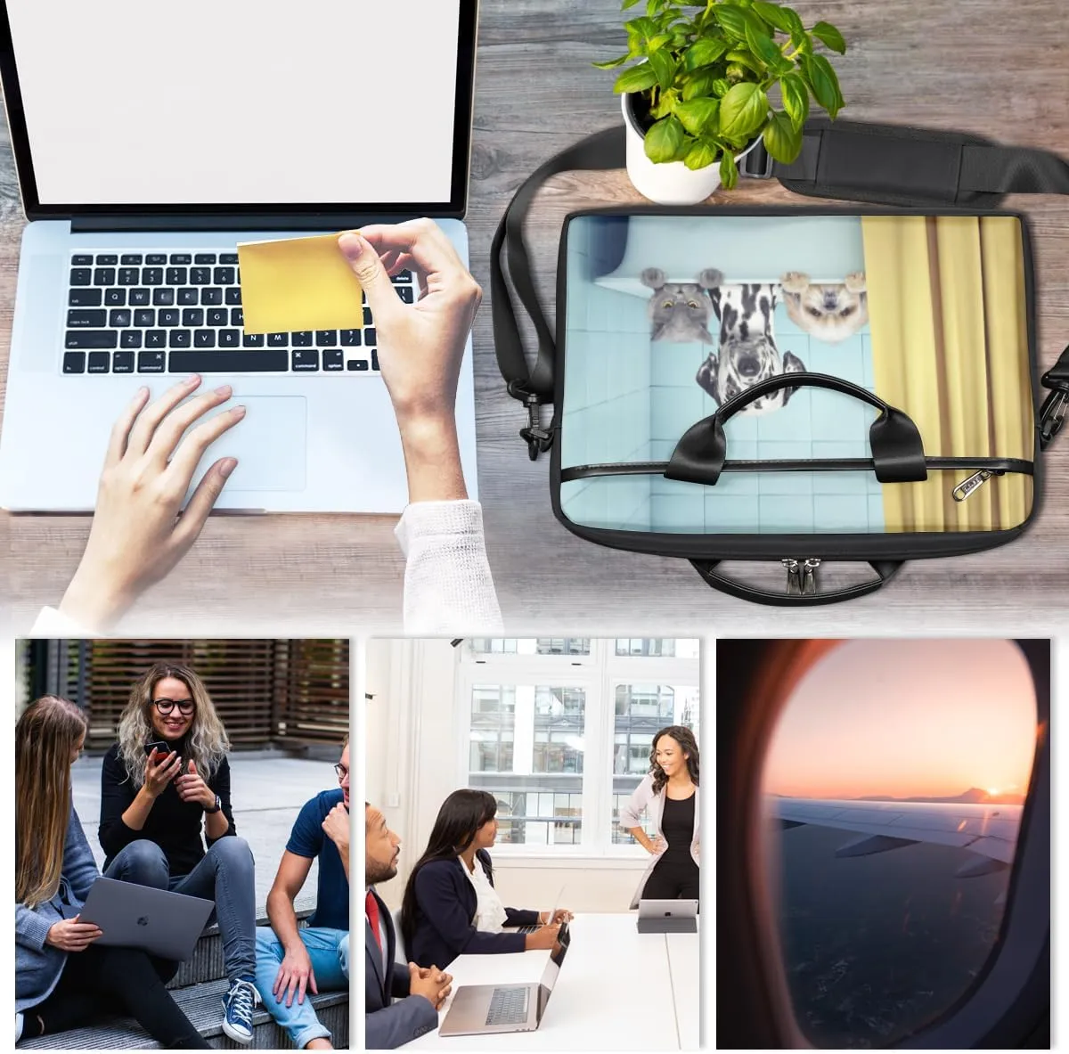 Laptop Bag Case Shoulder Messenger Carrying Bag 13 14 15 Inch Waterproof Computer Sleeve Cover