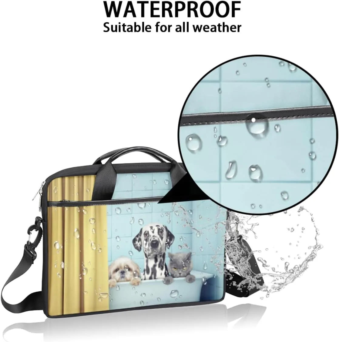 Laptop Bag Case Shoulder Messenger Carrying Bag 13 14 15 Inch Waterproof Computer Sleeve Cover