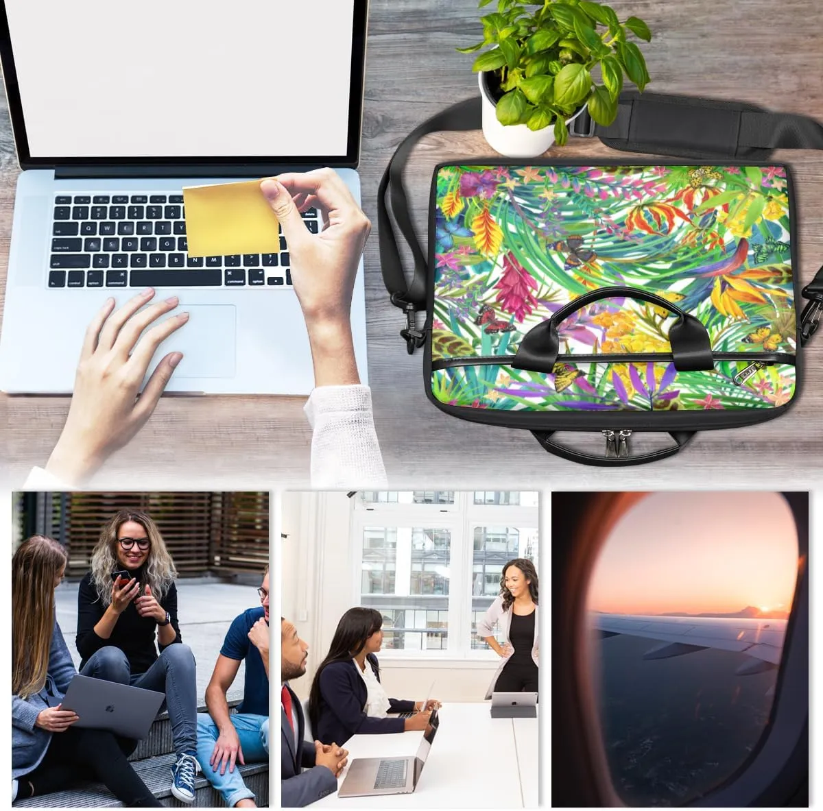 Laptop Bag Case Shoulder Messenger Carrying Bag 13 14 15 Inch Waterproof Computer Sleeve Cover