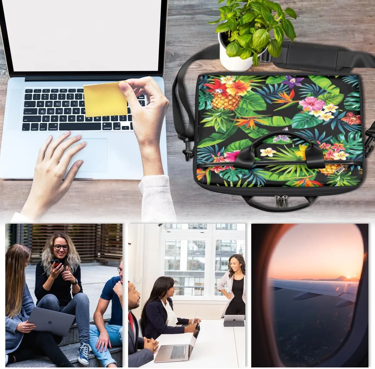 Laptop Bag Case Shoulder Messenger Carrying Bag 13 14 15 Inch Waterproof Computer Sleeve Cover