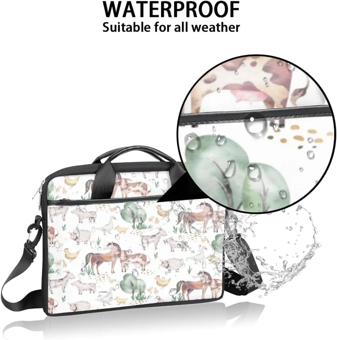 Laptop Bag Case Shoulder Messenger Carrying Bag 13 14 15 Inch Waterproof Computer Sleeve Cover