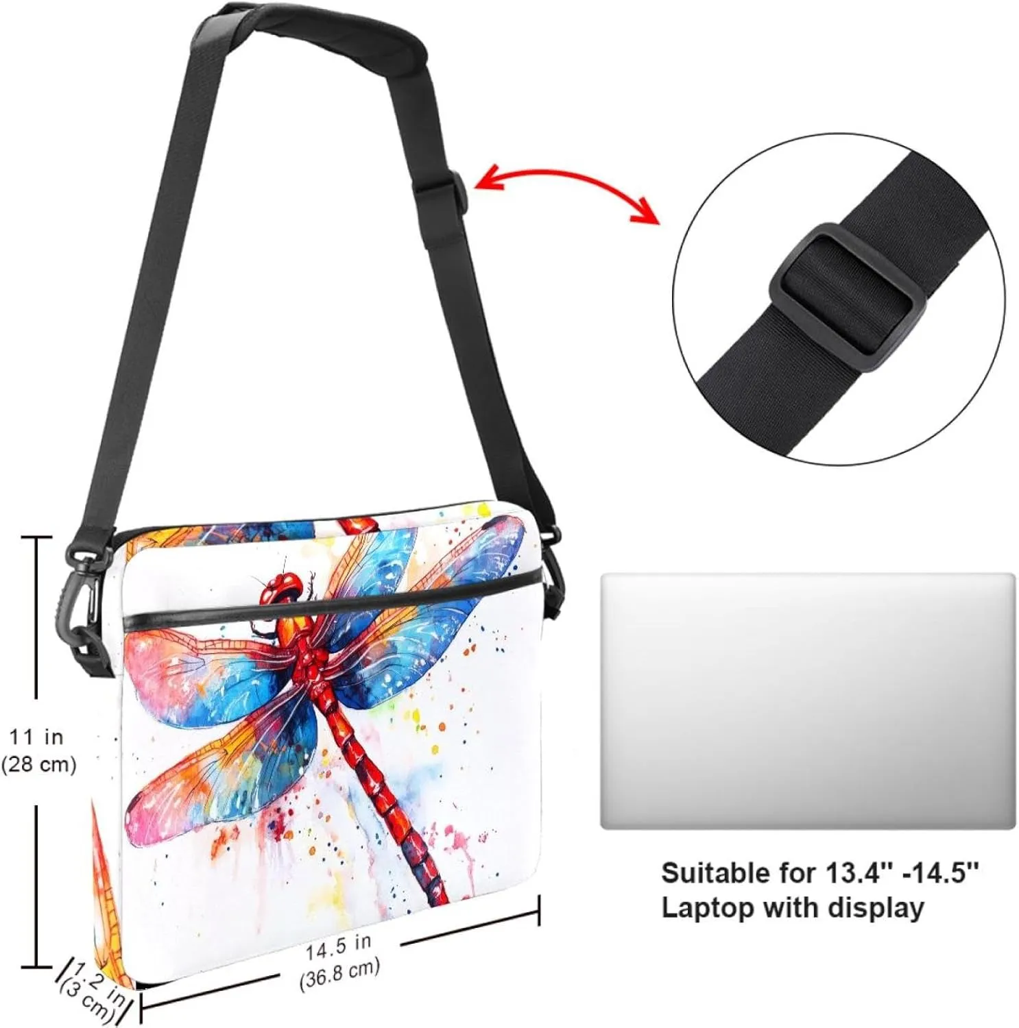 Laptop Bag Messenger Bag Sleeve Slim Laptop Briefcase with Handle Shoulder Strap
