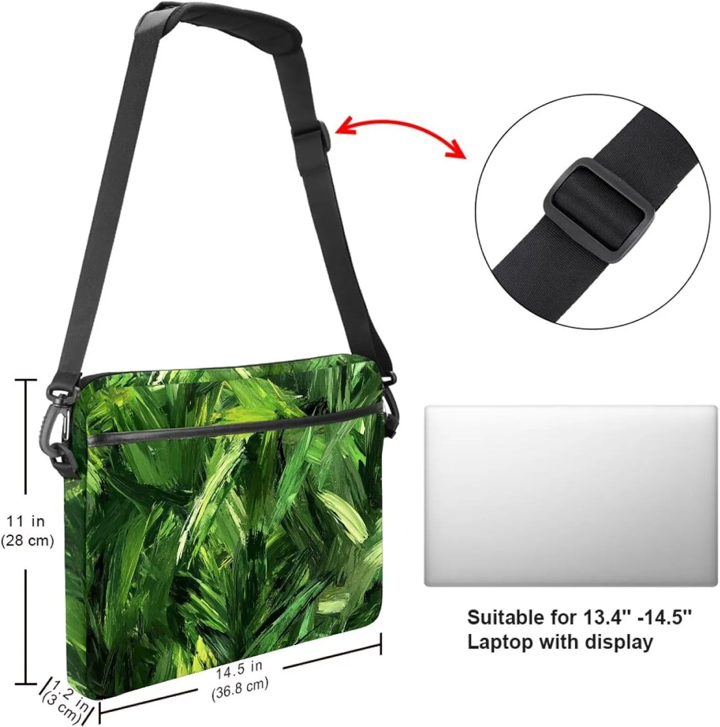 Laptop Bag Messenger Bag Sleeve Slim Laptop Briefcase with Handle Shoulder Strap