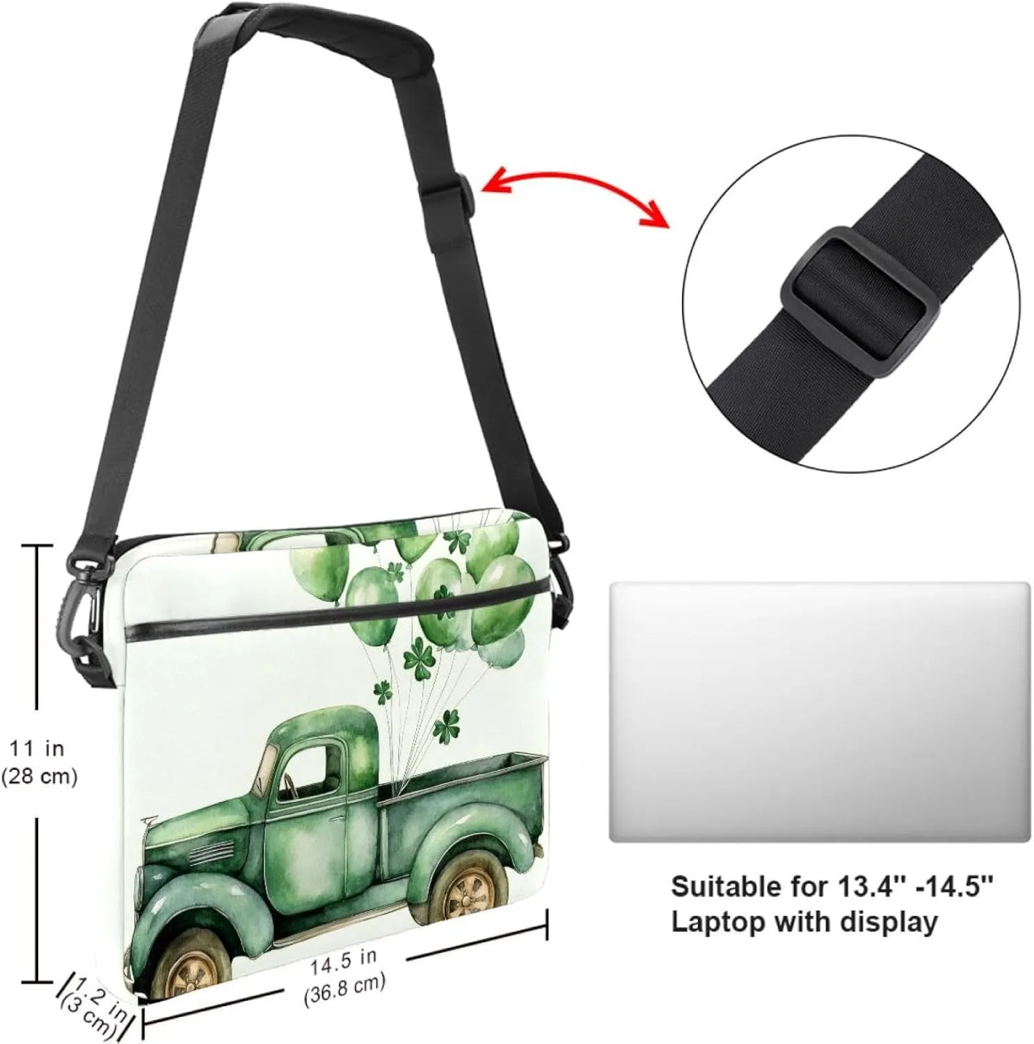 Laptop Bag Messenger Bag Sleeve Slim Laptop Briefcase with Handle Shoulder Strap