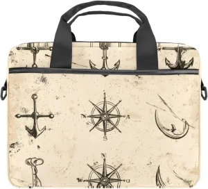 Laptop Bag Messenger Sleeve Vintage Sail Boat Ocean Blue Background Portable Tote Laptop Case Work Business Bag
