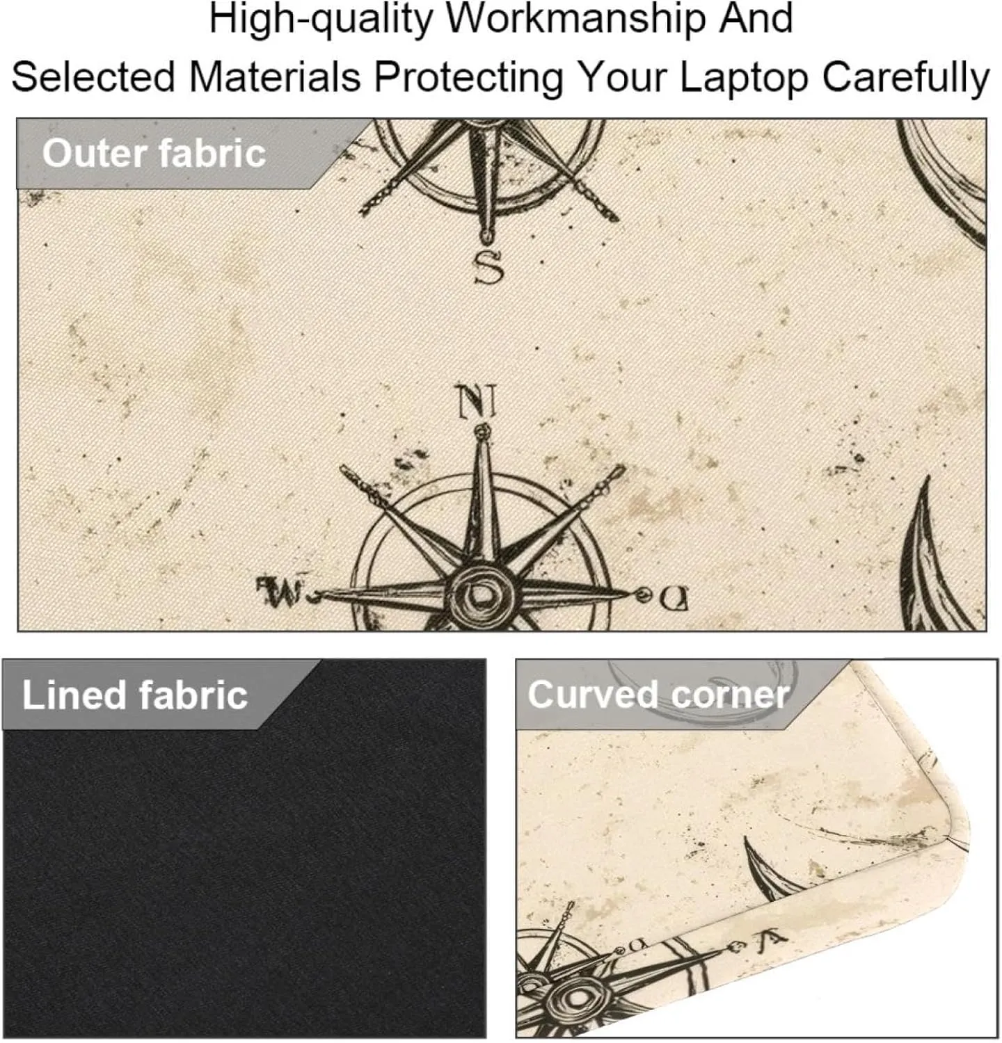Laptop Bag Messenger Sleeve Vintage Sail Boat Ocean Blue Background Portable Tote Laptop Case Work Business Bag