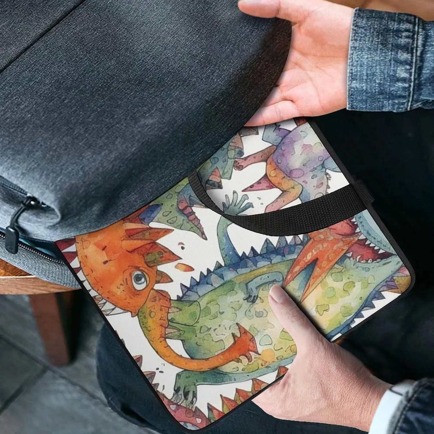 Laptop Bag Premium Laptop Case Briefcase Chaotic Colorful Monsters Computer Tote Bag Portable Messenger Bag for Men