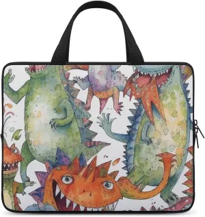 Laptop Bag Premium Laptop Case Briefcase Chaotic Colorful Monsters Computer Tote Bag Portable Messenger Bag for Men