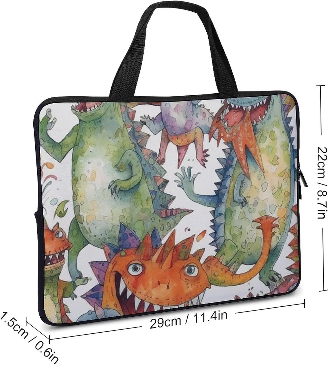 Laptop Bag Premium Laptop Case Briefcase Chaotic Colorful Monsters Computer Tote Bag Portable Messenger Bag for Men