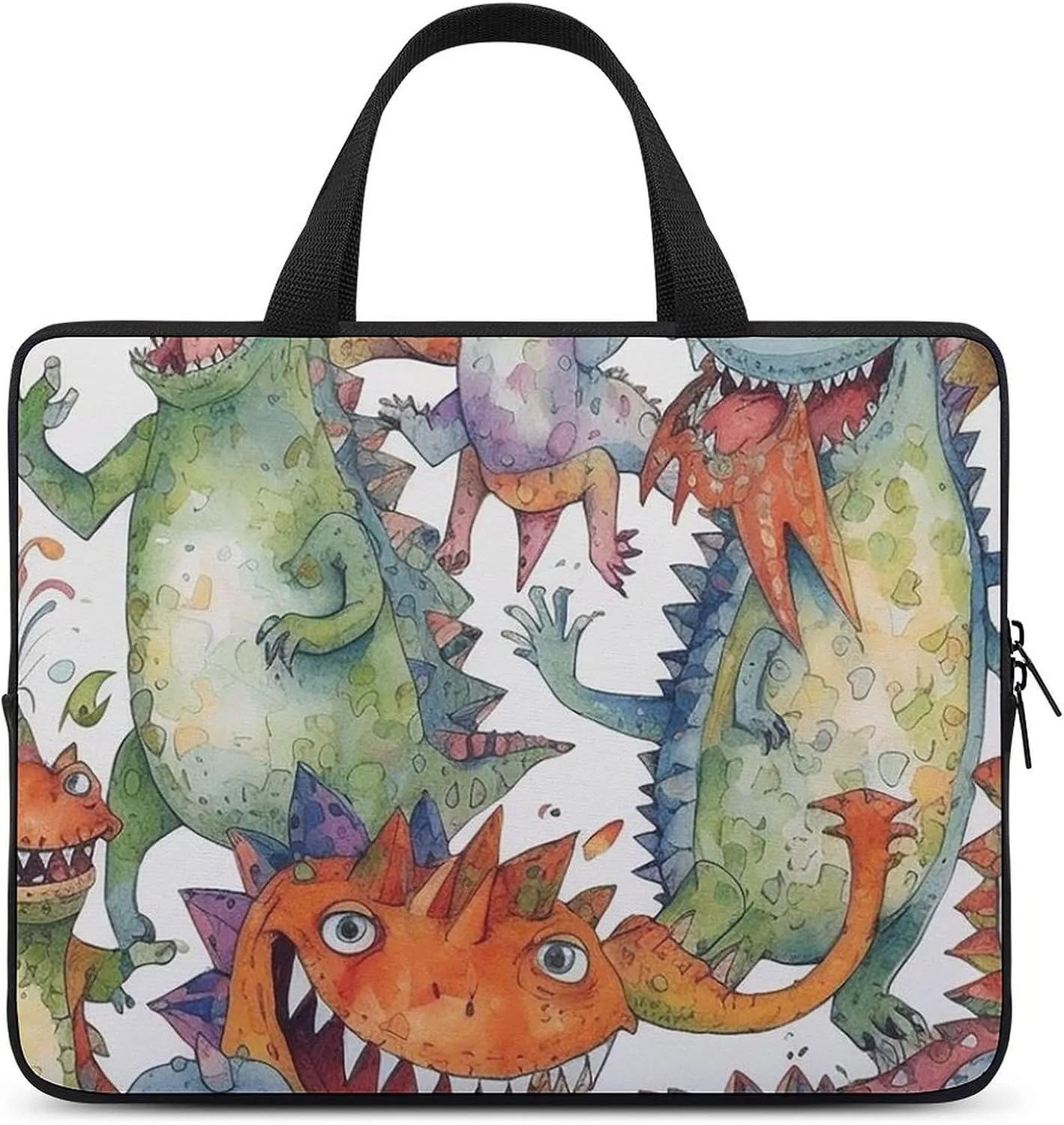Laptop Bag Premium Laptop Case Briefcase Chaotic Colorful Monsters Computer Tote Bag Portable Messenger Bag for Men