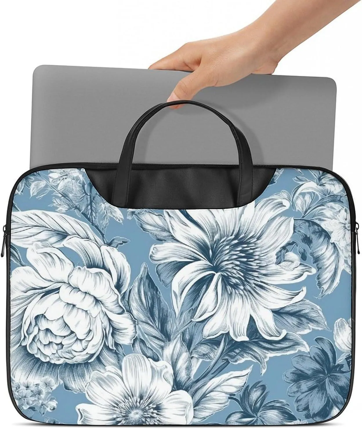 Laptop Bag Premium Laptop Case Briefcase Hand Painted Flower Computer Tote Bag Portable Messenger Bag for Men