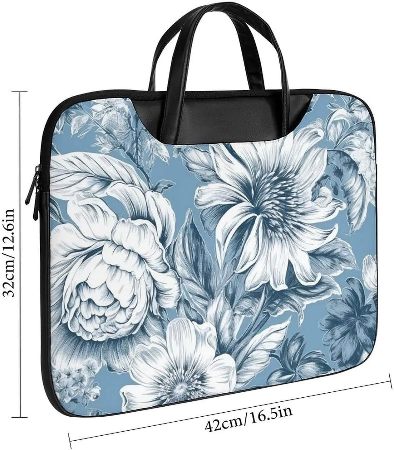 Laptop Bag Premium Laptop Case Briefcase Hand Painted Flower Computer Tote Bag Portable Messenger Bag for Men