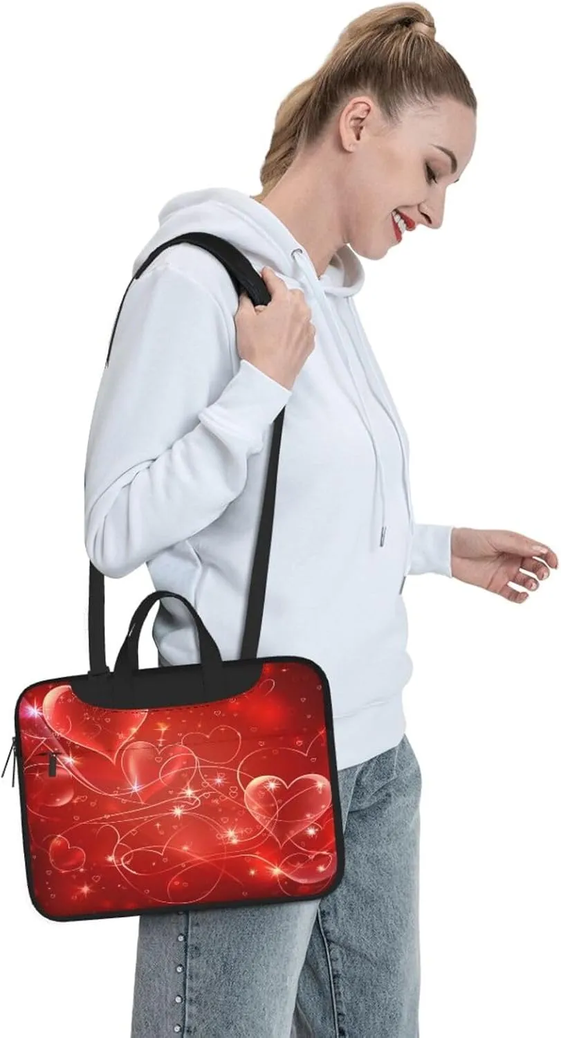 Laptop Bag Valentines Love Heart Art Laptop Tote Bag Women Men Laptop Sleeve Case Lightweight Computer Bag Briefcase