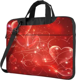 Laptop Bag Valentines Love Heart Art Laptop Tote Bag Women Men Laptop Sleeve Case Lightweight Computer Bag Briefcase