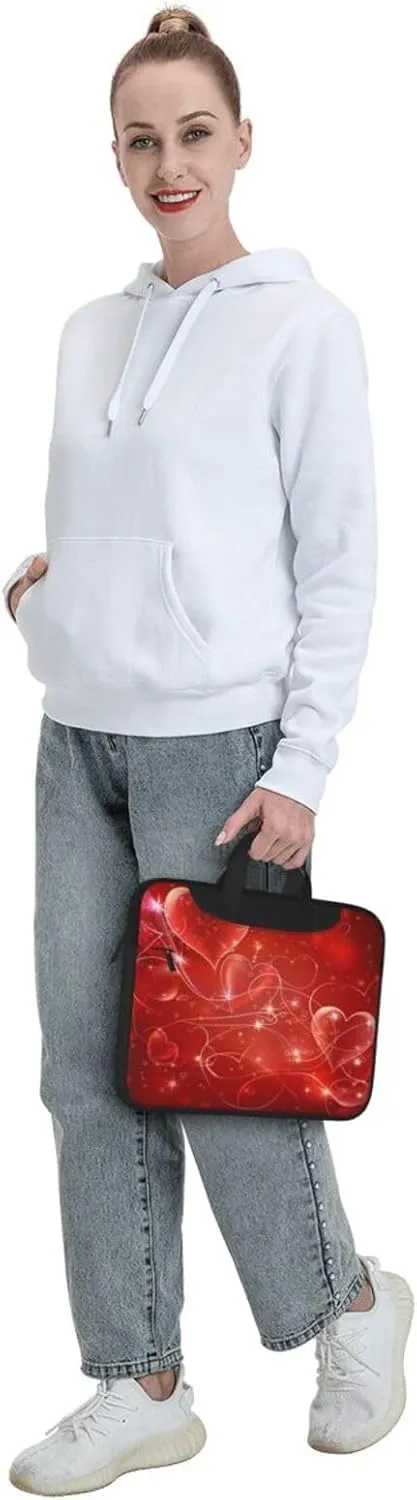Laptop Bag Valentines Love Heart Art Laptop Tote Bag Women Men Laptop Sleeve Case Lightweight Computer Bag Briefcase