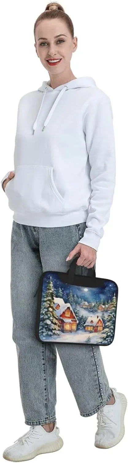 Laptop Bag Vintage Christmas Postal Pattern Santa Claus Laptop Tote Bag Women Men Laptop Sleeve Case Computer Bag