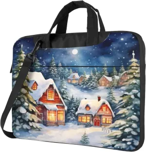 Laptop Bag Vintage Christmas Postal Pattern Santa Claus Laptop Tote Bag Women Men Laptop Sleeve Case Computer Bag