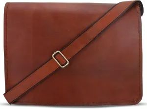 Laptop Briefcase Bag Vintage Crossbody Full Grain Leather Laptop Messenger Bag, Large Computer Laptop Leather Retro Shoulder With Adjustable Strap for Office Business Travel College