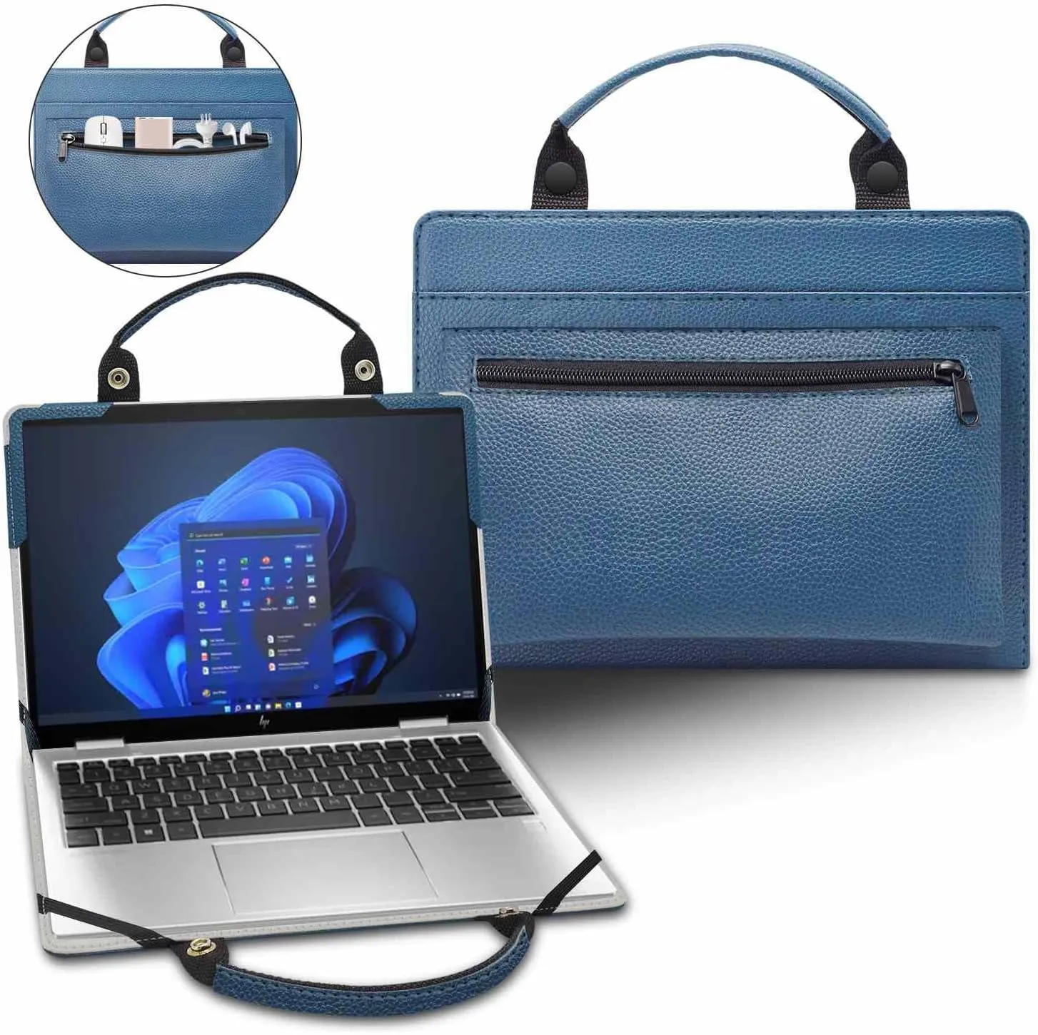 Laptop Case Cover Sleeve for HP Envy x360 15-edXXXX 15M-ED0013DX 15-ed0047nr 15t-ed000 15-ed0056nr/ENVY x360 15-eeXXXX 15M-EE0013DX 15z-ee000 with Portable Bag with Bag Handle,Blue
