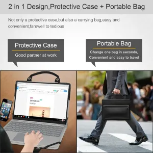 Laptop Case Cover Sleeve for MSI Prestige 13 Evo A13M A13M-050US with Portable Bag with Bag Handle,Black
