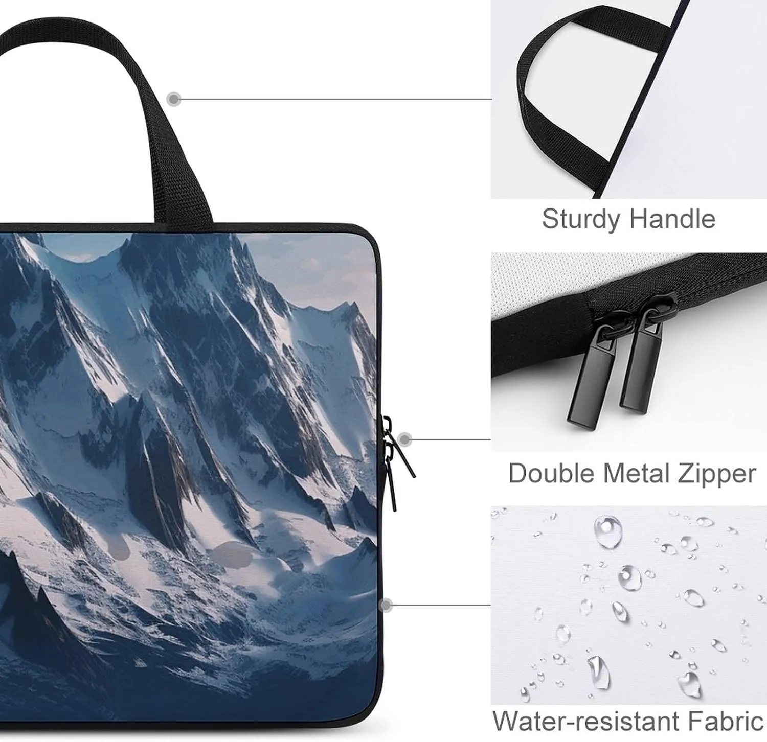 Laptop Case Sleeve 10inch Shockproof Laptop Case Melting Snow Mountain Laptop Sleeve Carrying Case