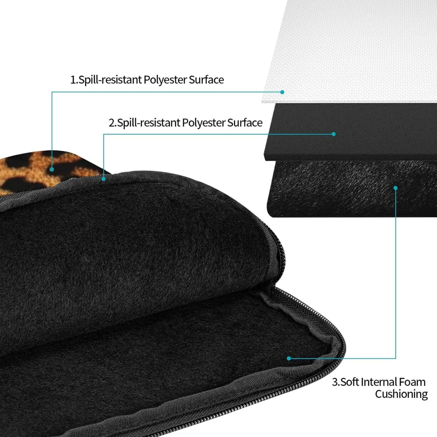 Laptop Case Sleeve Depict A Leopard Laptop Bag Computer Carrying Case 17 Inch Notebook Protective Sleeve Cover