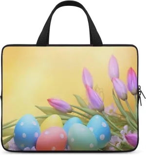 Laptop Case Sleeve Shockproof Computer Carrying Bag April Easter Laptop Bag Tote Lightweight Notebook Case Cover Traveling Briefcase Handle Bags for Travel Business 15inch