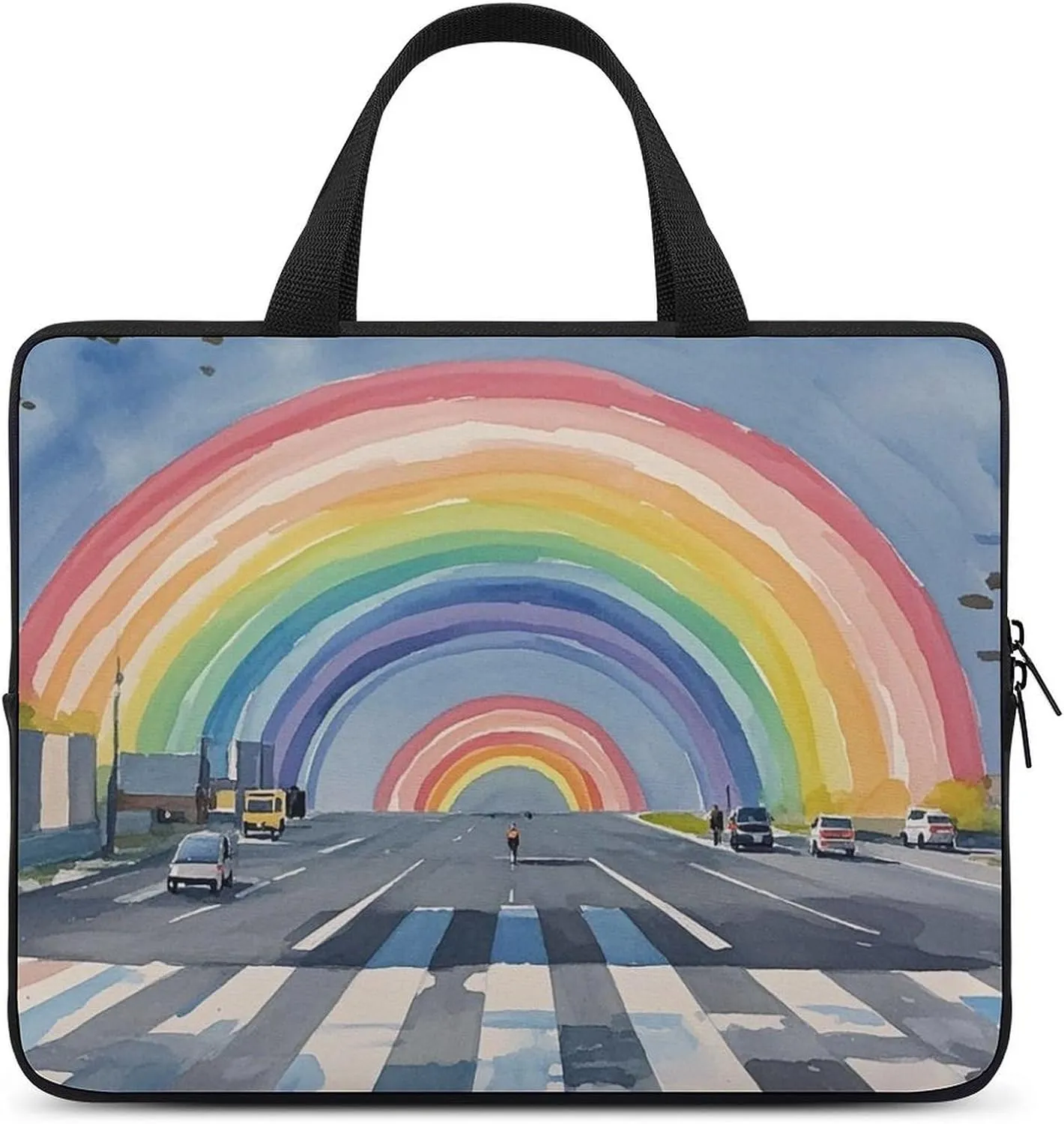 Laptop Case Sleeve Shockproof Computer Carrying Bag Decorate Rainbow Laptop Bag Tote Lightweight Notebook Case Cover Traveling Briefcase Handle Bags for Travel Business 13inch