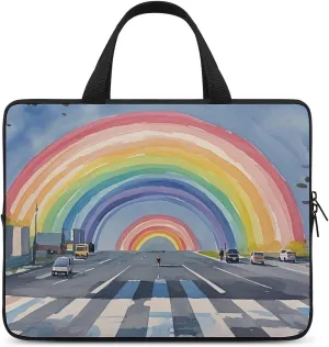 Laptop Case Sleeve Shockproof Computer Carrying Bag Decorate Rainbow Laptop Bag Tote Lightweight Notebook Case Cover Traveling Briefcase Handle Bags for Travel Business 13inch