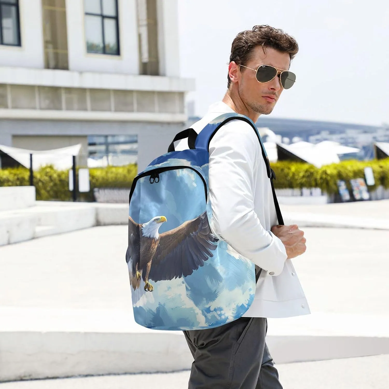 Laptop Computer Backpack Purse For Men Women Large Capacity Lightweight Bag Outdoor Daypack Travel Animals Print,blue sky carve