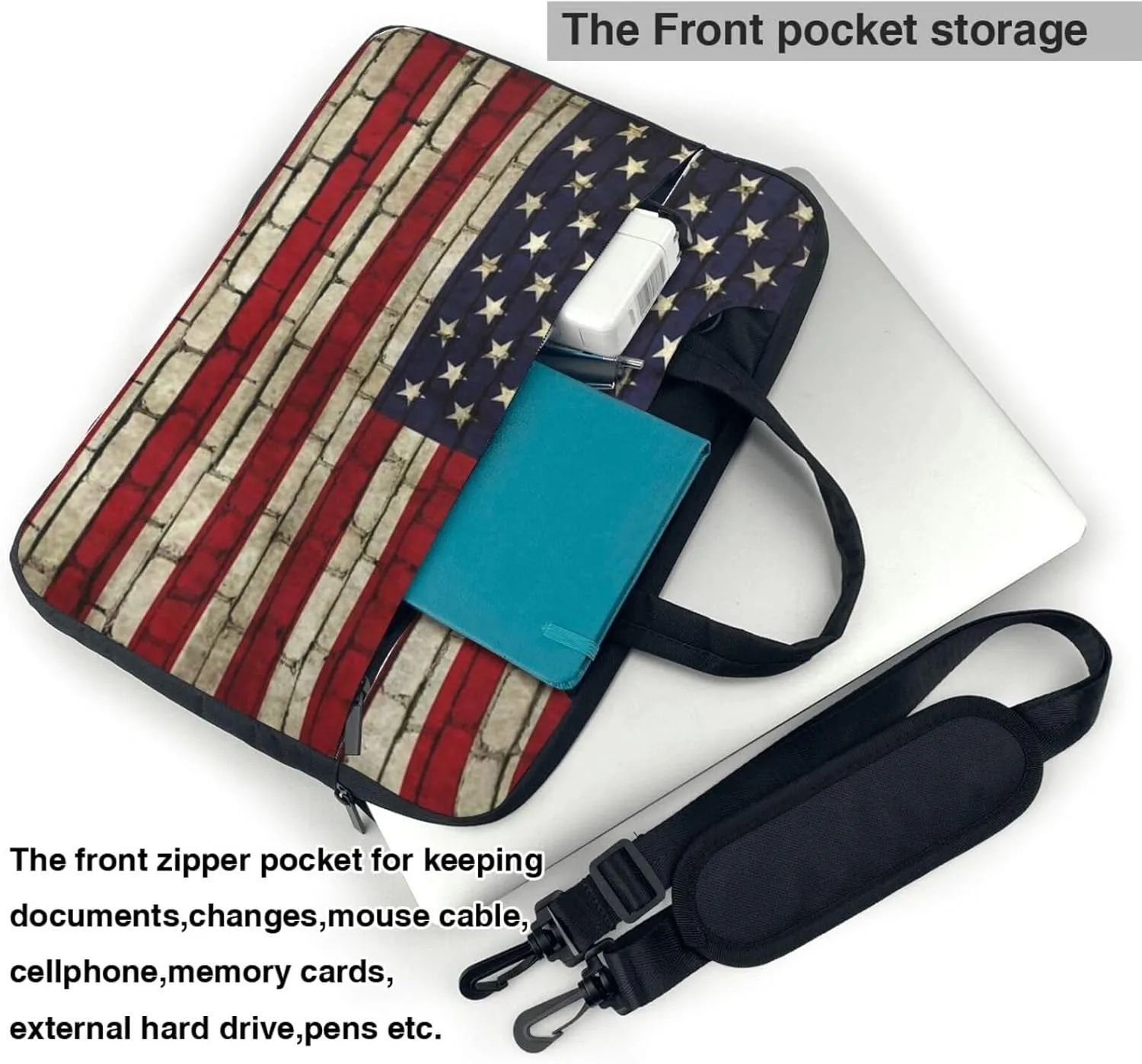 Laptop Crossbody Bag fit,Skull and Rose Laptop Briefcase, Suitable for Office School Travel
