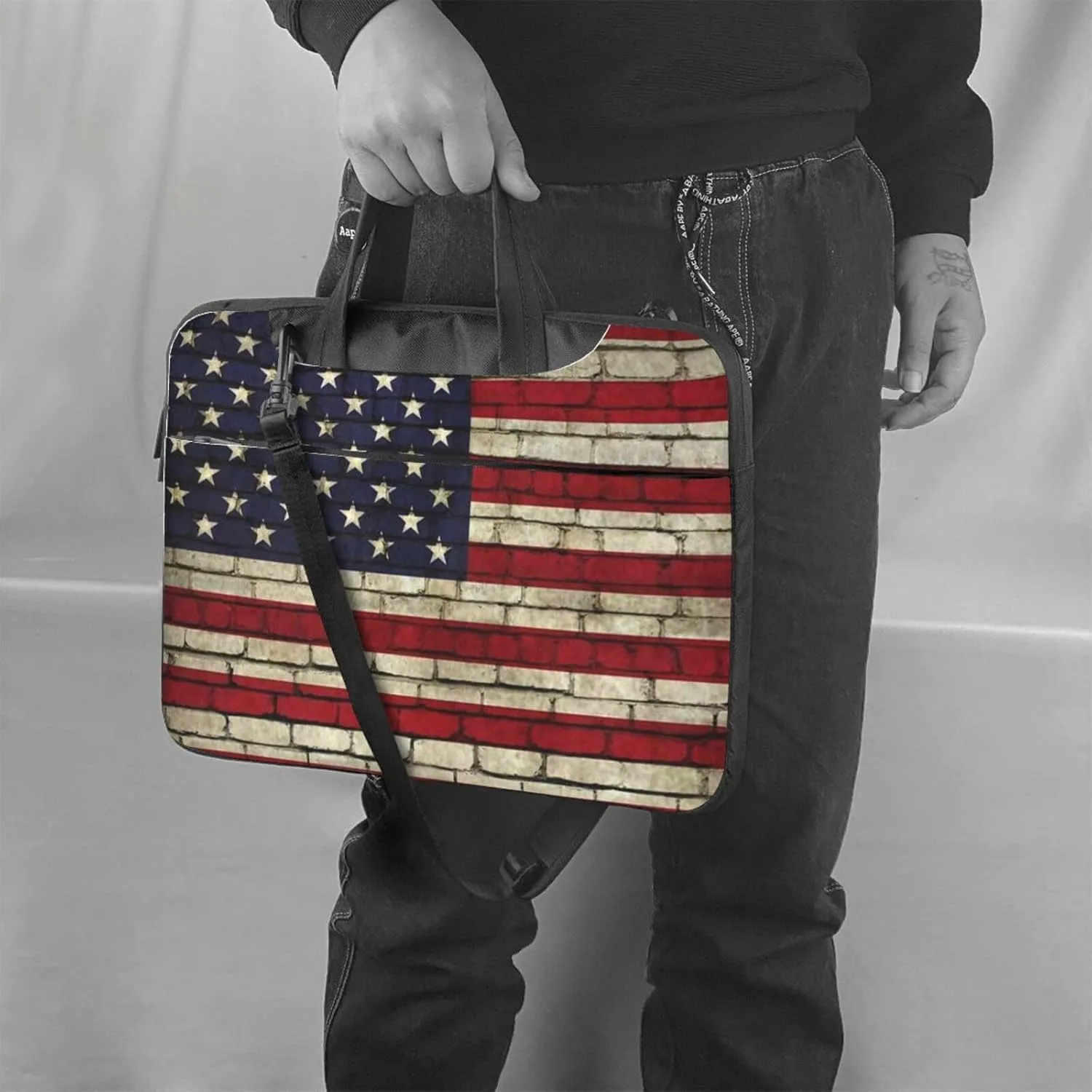 Laptop Crossbody Bag fit,Skull and Rose Laptop Briefcase, Suitable for Office School Travel