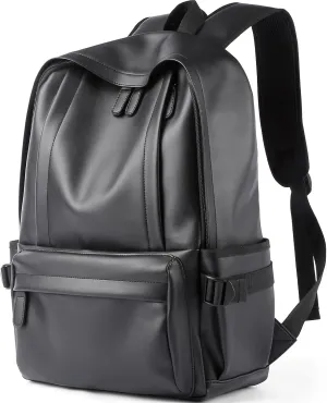 Laptop Leather Travel Backpack For Men Water-Repellent Carry On Back Pack For Travel Business Work computer Backpacks Fit 15.6" Laptop